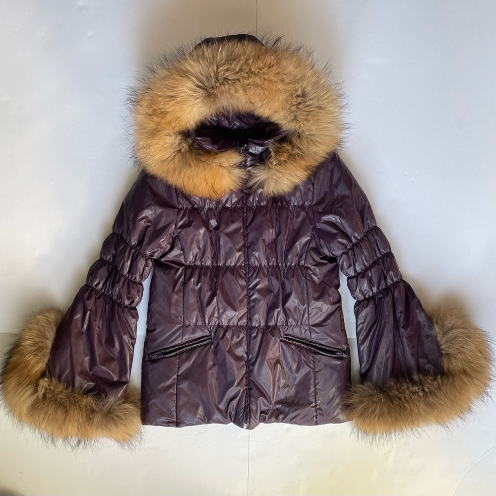 10 yrs girl’s purple fur trim jacket